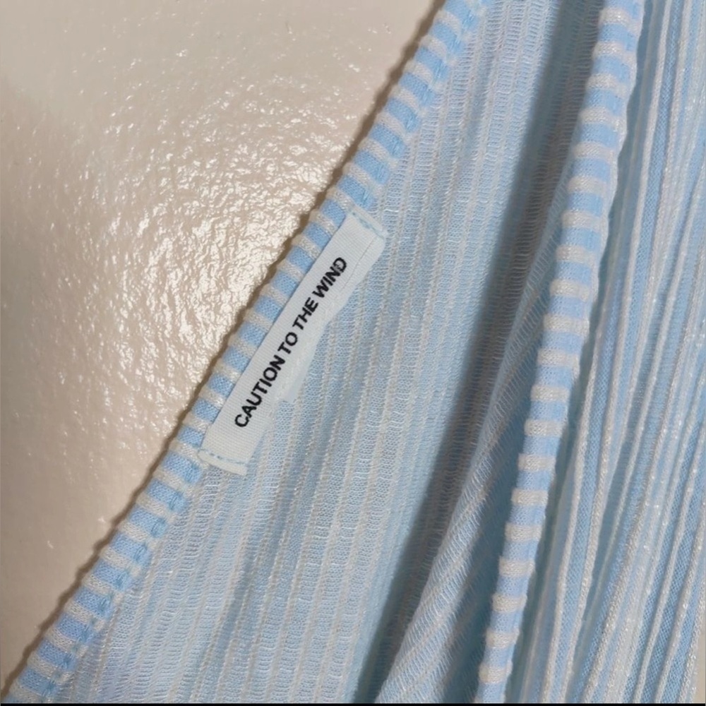 Caution to the Wind Boho Ruffle Maxi Dress Light Blue Cottagecore Women’s Size M - Picture 4 of 4